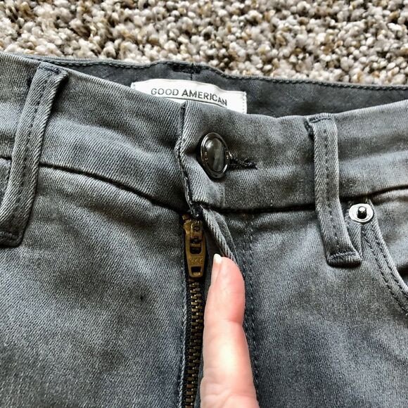 Good American Jeans 6 / 28 Good Legs Crop Gray High Rise Frayed Hems Skinny - Picture 11 of 13
